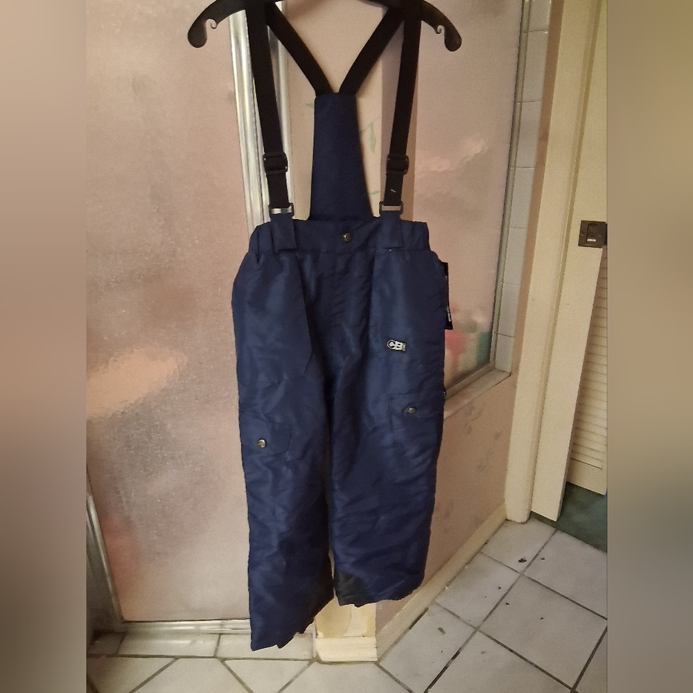 NWT CB SPORT Navy Ski Bibs Size 10/12 Kids
